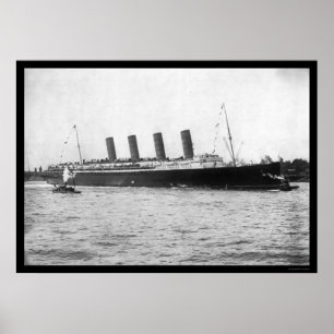Poster Viagem nova do Lusitania 1907