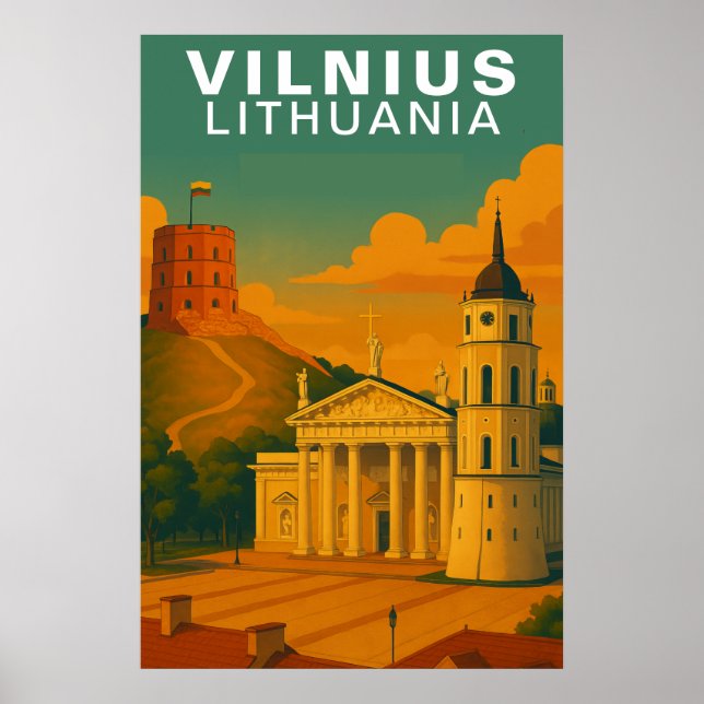 Poster Viagem para a Torre de Tijolos no Morro de Vilnius (Frente)
