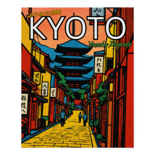 Póster Viagem para Kyoto Japão Pagoda Yasaka