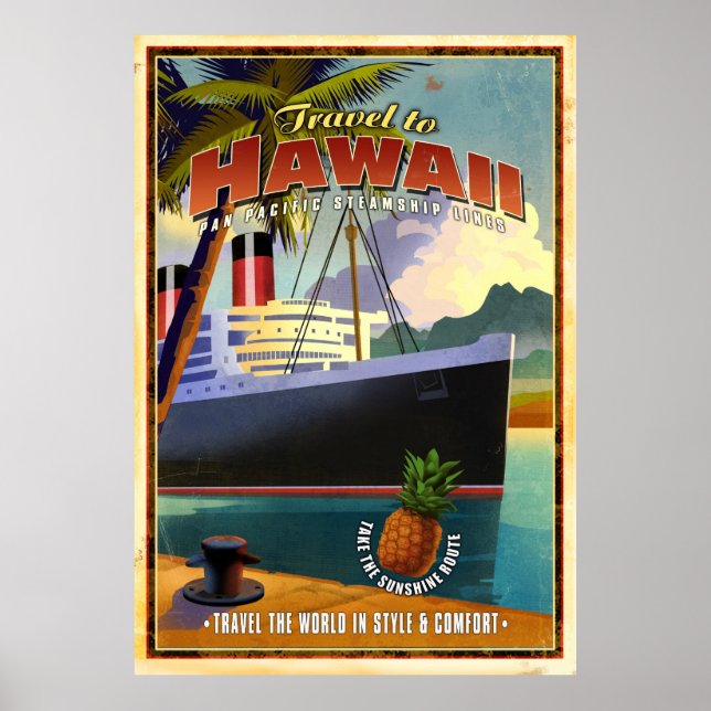 Póster Viagem para o Havaí (Frente)