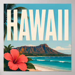 Poster Viagem para o Paraíso da Ilha do Havaí