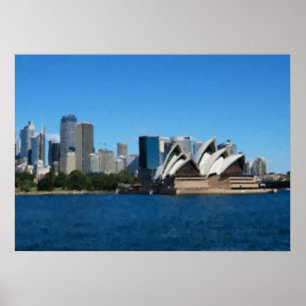 Poster Viagem pela Casa de Ópera de Sydney Vintage