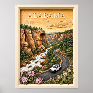 Poster Viagem pela Estrada do Alabama Canyon do Rio Paisa