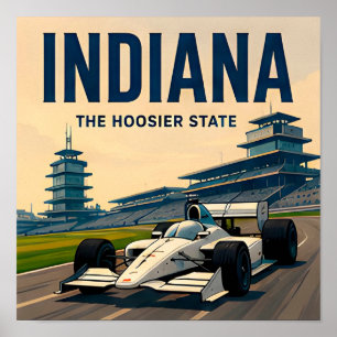 Poster Viagem pela Estrada Indiana Indianapolis Centro-Oe