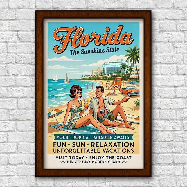 Poster Viagem pela Flórida dos anos 60 (Criador carregado)