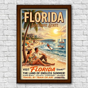 Poster Viagem pela Flórida dos anos 60