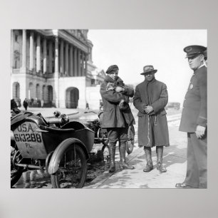 Póster Viagem por estrada 1918 da motocicleta