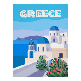 Póster Viagem Poster grécia Santorini grego