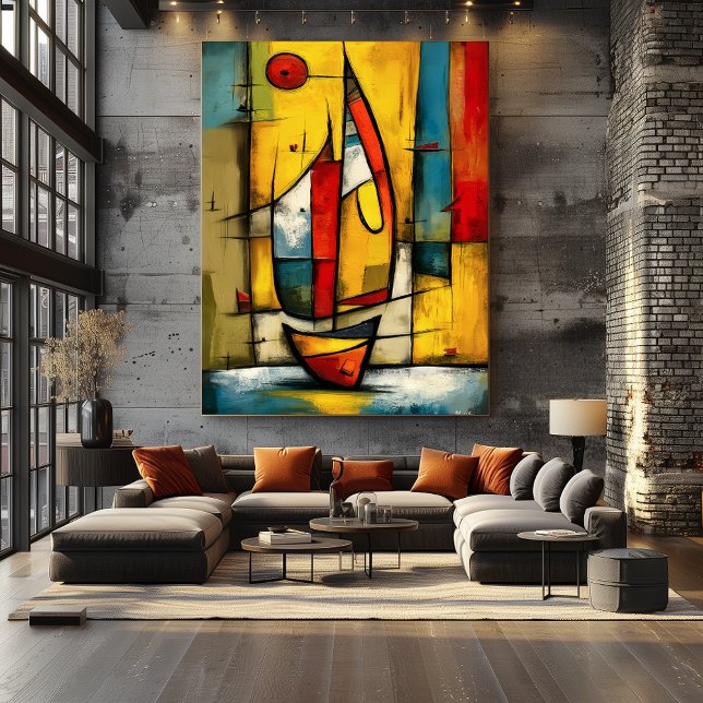 Poster Viagem Primal — Velero Expressionista Abstrato (Criador carregado)