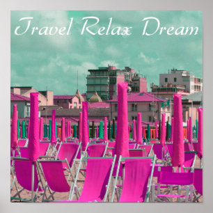 Poster Viagem Relaxa as Cadeias de Praia de Dream