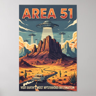Poster Viagem Retro à Área 51