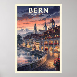Poster Viagem Retro Berna Suíça