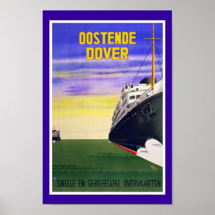 Poster Viagem retro Oostende Dôvar da imagem do vintage