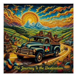 Póster Viagem Retro pelas Estradas