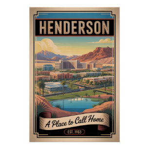 Póster Viagem Retro Vintage Henderson Nevada
