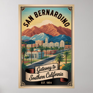 Poster Viagem Retro Vintage San Bernardino Califórnia