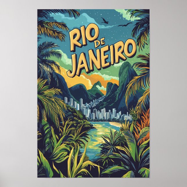 Poster Viagem Rio de Janeiro Brasil (Frente)