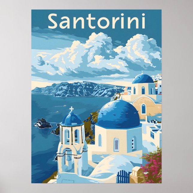 Poster Viagem Santorini (Frente)