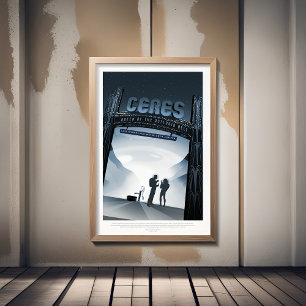 Poster Viagem Sci-Fi Ad, Ceres do Planeta Anão