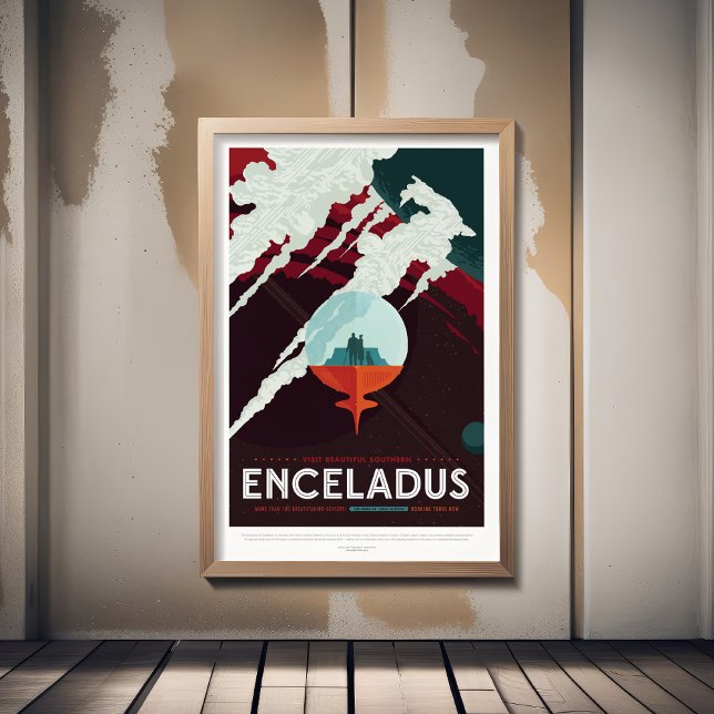 Poster Viagem Sci-Fi Ad, Planet Enceladus (Criador carregado)