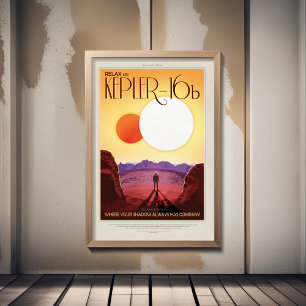 Poster Viagem Sci-Fi Ad, Planet Kepler 16b