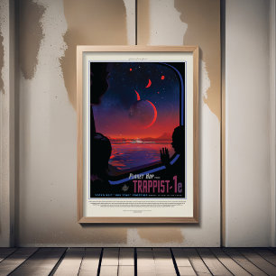 Poster Viagem Sci-Fi Ad, Trapista Planeta-1e