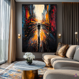 Poster Viagem solitária - Visão Abstrato urbana expressio