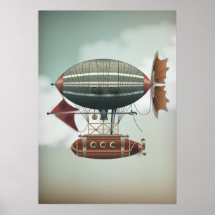 Poster Viagem tormentoso do Aleutian   Steampunk do