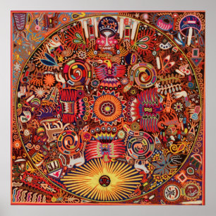 Póster Viagem tribal maia mexicano de Boho da arte de