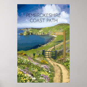 Poster Viagem Trilha Nacional Costa Pembrokeshire