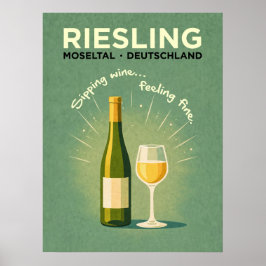 Poster Viagem Verde Vintage Riesling