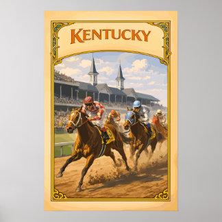 Poster Viagem Vintage Derby de Kentucky