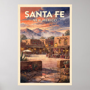 Poster Viagem Vintage Santa Fe Novo México