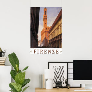 Póster Viagens Antigas, Firenze, Florença, Palazzo Vecchi