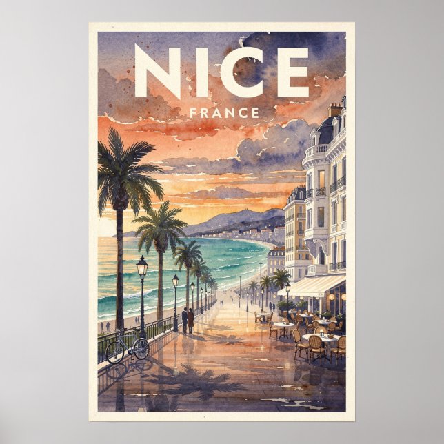Poster Viagens Antigas Nice França (Frente)