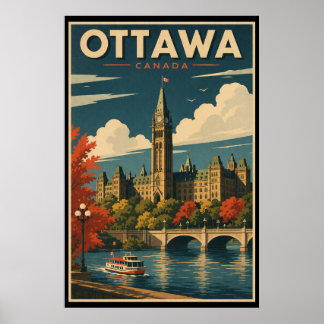 Poster Viagens Antigas Ottawa Canadá