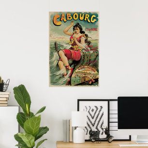 Poster Viagens Antigas, Resort de Praia, Cabourg França