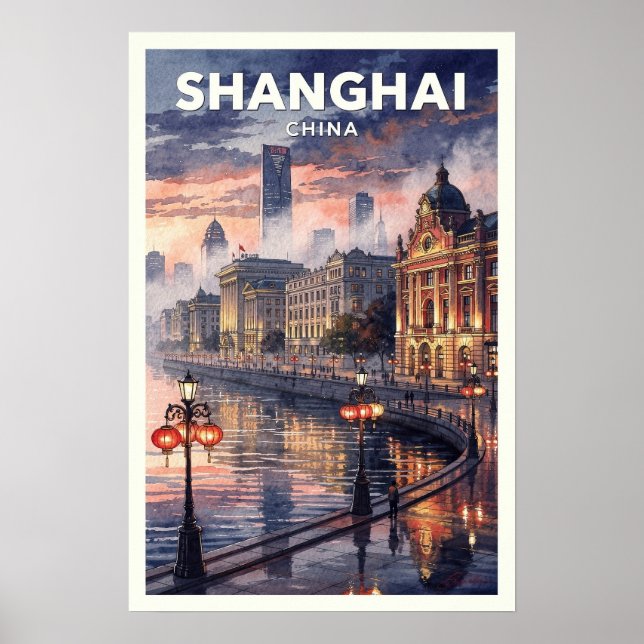 Poster Viagens Antigas Shanghai China (Frente)