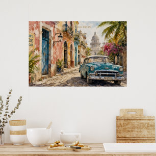 Poster Viagens Cuba Antiga - Saudações de Havana