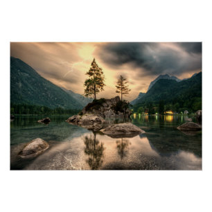 Póster Viagens da natureza - paisagem das montanhas da