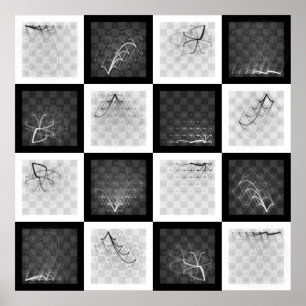 Póster Viagens da parte de xadrez (partes preto e branco)