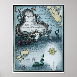 Poster Viagens de Gulliver por Jonathan Swift