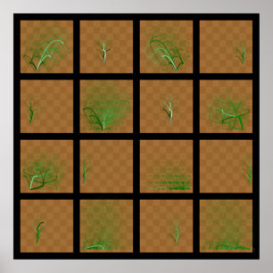 Poster Viagens de Peça de Xadrez, Comparadas (Linhas Verd