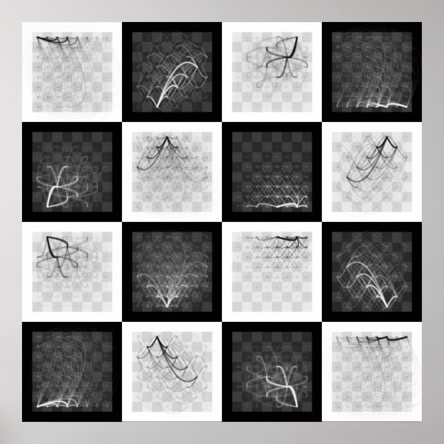 Póster Viagens de Peça de Xadrez (Peças Pretas e Brancas) (Frente)