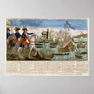 Póster Viagens e façanhas do general Bonaparte 1798