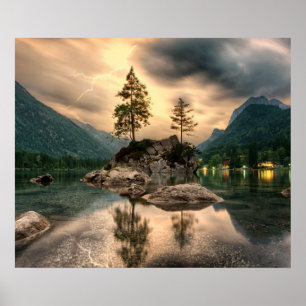 Poster Viagens naturais - Paisagem das montanhas hídricas