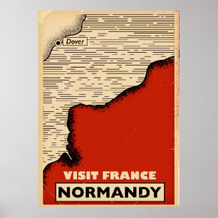 Póster Viagens vintage À Normandia, França