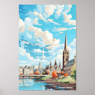 Poster Viagens vintage Aberdeen Scotland