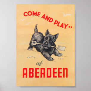Poster Viagens vintage Aberdeen Scotland