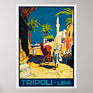 Póster Viagens vintage África da Líbia de Tripoli